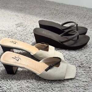 Life Stride Cream and Brown Wedges